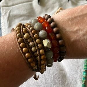 Bead bracelets and a necklace bundle